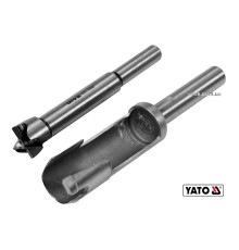 Свердла по дереву: коронка і фреза YATO : Ø=15 мм, l=110/90 мм- коронка/фреза, 2 шт [10/100]