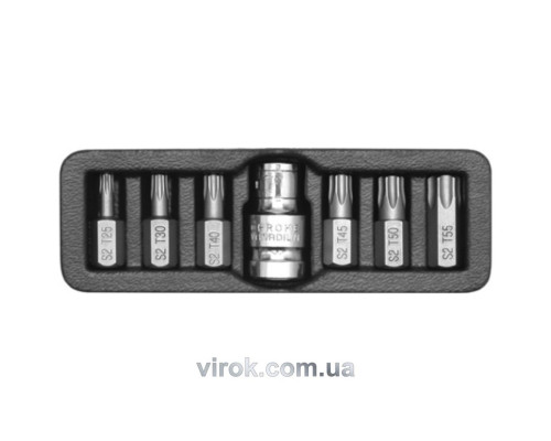 Набор отверточных насадок YATO: "ТОRХ", L= 30 мм, адаптер 1/2". 7 шт. [24/72]