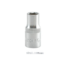 Головка торцевая 6-гранная YATO: квадрат 1/4", М=6 мм, L=25 мм [24/240/400]