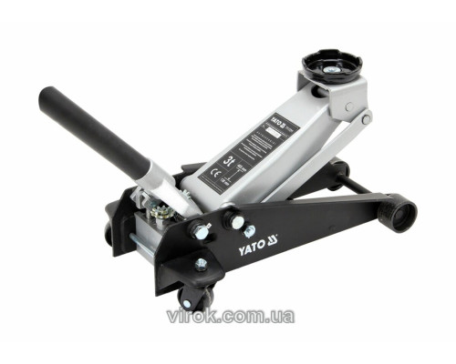 Домкрат гідравлічний підкатний YATO : 3 т, H= 130- 465 мм [1/20]