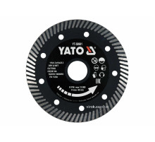 Диск відрізний алмазний по гресу,кераміці "TURBO" YATO Ø=115x1.3x10x22.2мм,в мокрому і сухому режимі