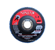 Круг лепестковый шлифовальный NINJA Zirconium: Т27, 125х22 мм, Р40, Al, Inox, Steel [10/200шт. уп]