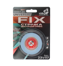 Стрічка 2-стороння спінена VIROK Universal Fix: 12 мм х 2 м [30]