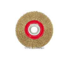 Щітка - крацовка для точильного станка VOREL латунна. сталь, Ø-200мм [12/24]