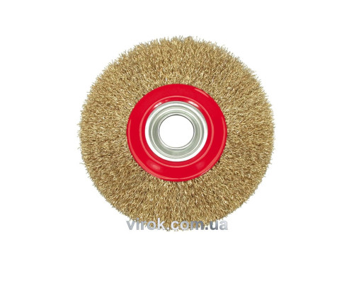 Щітка - крацовка для точильного станка VOREL латунна. сталь, Ø-200мм [12/24]