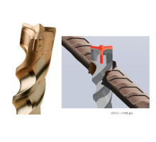 Свердло по бетону USH BOOSTER : 8 x 160 мм. SDS+, 3 різальні пруги (Y) бетон/арматура