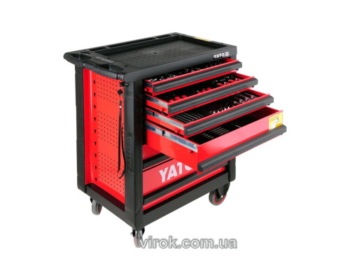 Шафа з інструментами YATO, на колесах, 6 шуфляд, 958x766x465 мм, набір 177 шт. [1]