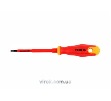 Викрутка плоска діелектрична ізольована YATO : шліц SL5,5 x 125 мм. VDE до 1000V [12/120]