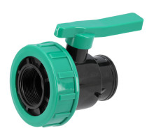 Кран кульовий до водяних пластикових труб  Ø= 3/2" Х 3/2" F/F-різьб FLO з поліпроп, для тиску 16Bar