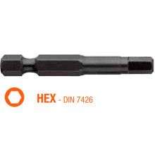 Насадка викруткова USH Industry "тонке жало" HEX SW 3 x 50 мм подовжена Уп. 5 шт.