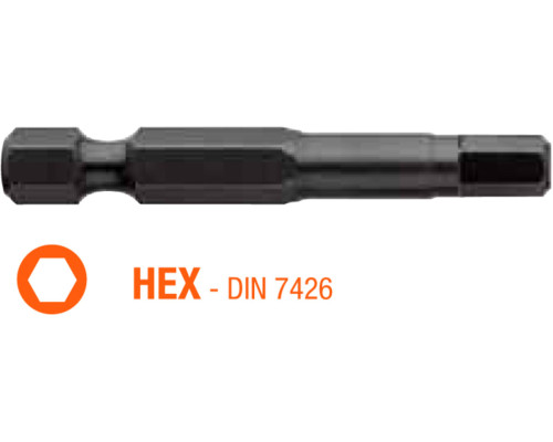 Насадка викруткова USH Industry "тонке жало" HEX SW 3 x 50 мм подовжена Уп. 5 шт.