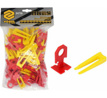 Клипсы и клинья для выкладки керамической плитки VOREL: 3 мм, t≤ 14 мм. 50+50 шт. [15]