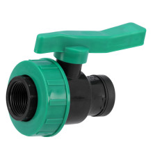 Кран шаровой к водяным пластиковым трубам Ø= 3/4" Х 3/4" F/F-резьба FLO с полипроп, для давления 16Bar