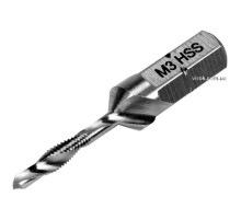 Сверло-метчик YATO М3 х 0.5 мм, HSS М2, HEX-1/4", l=36/5 мм [20/200]