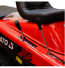 Трактор-газонокосарка бензиновий YATO 8,8 кВт, шир/вис покосу 760/20-90 мм, збірник- 170 л