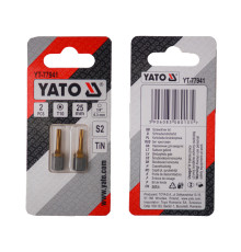 Насадка викруткова YATO TORX T10 х 25 мм. HEX 1/4", покрита титаном, 2 шт.