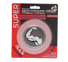 Стрічка 2-стороння спінена VIROK Moment Fix: 12 мм х 5 м [10]