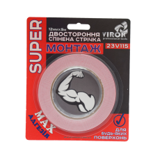 Стрічка 2-стороння спінена VIROK Moment Fix: 12 мм х 5 м [10]