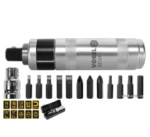 Викрутка ударна VOREL : 12 магнітних насадок, адаптер [20]