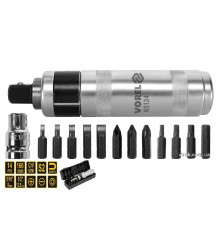 Викрутка ударна VOREL : 12 магнітних насадок, адаптер [20]