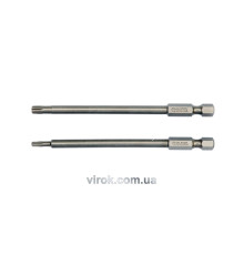 Набор отверточных насадок YATO : "TORX SECURITY" T10/T25, квадрат 1/4", L=100мм. 2 шт. [25/100]