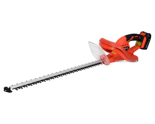 Кущоріз до живоплоту акумуляторні YATO Li-Ion 18В, 2 АГод, обрізні леза l=56 см з зарядним пристроєм