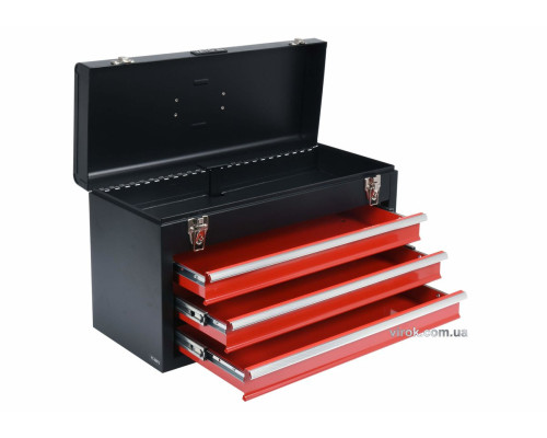 Ящик для інструменту металевий YATO з 3-ма шуфлядами, 218х 300х 520 мм [1]
