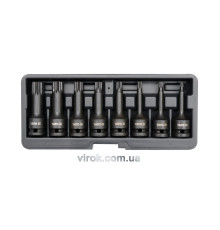 Набір насадок викруткових ударних YATO : SPLINE M5-M18. квадрат 1/2". 8 шт. [15]