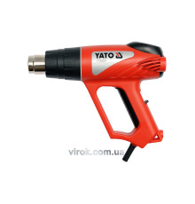 Фен технічний мережевий YATO : P= 2000 Вт, 2 t°.реж: 350°/550°C, потік 500 л/хв+ 6 аксесуари [5]