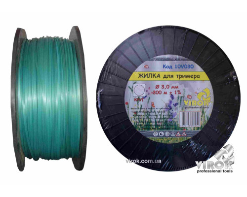 Жилка для тримера "КРУГ" TM VIROK : Ø= 3.0 мм, l= 300 м (бобіна)