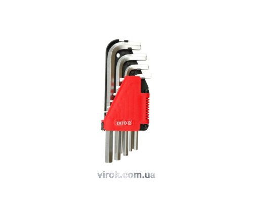 Ключі 6-гранні Г-подібні YATO : Cr-V, М 2-12 мм, 10 шт. [6/36]