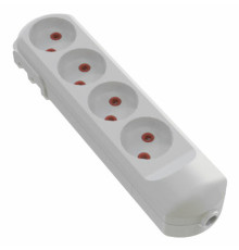 Колодка мережева VIROK: з 4 гніздами без заземлення