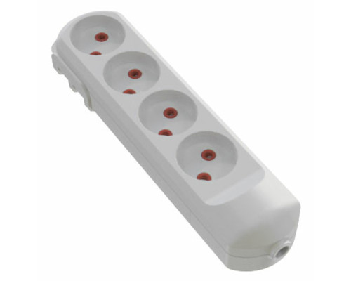Колодка мережева VIROK: з 4 гніздами без заземлення