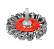 Щетка - крацовка YATO дисковая со шпинделем Ø=75мм [10/100]