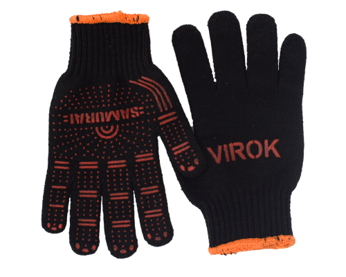 Рукавиці трикотажні SAMURAI з двостороннім ПВХ (10 клас,бавовна 40%,поліестр 60%)розм.10