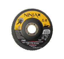 Круг пелюстковий шліфувальний NINJA : Т27, 125х22 мм, Р40 (10/200 шт. уп)