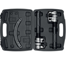 Съемники пружин YATO с диапазоном 30-280 мм, 2 шт и двуплечий рычаг-держатель [4]