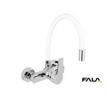 Змішувач води настінний "FLEXIBLE" FALA з гнучкою білою лійкою [10]