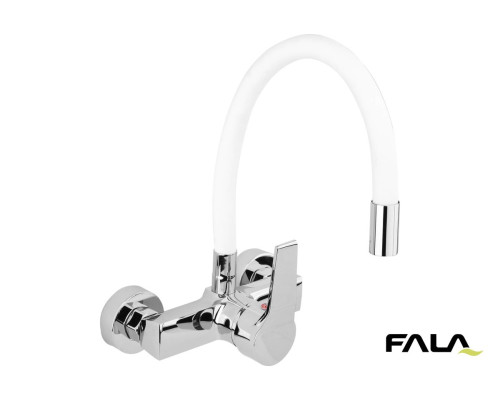 Змішувач води настінний "FLEXIBLE" FALA з гнучкою білою лійкою [10]