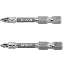 Насадка викруткова YATO PZ1 х 50мм. HEX 1/4", покрита нікелем, 2шт.[10]