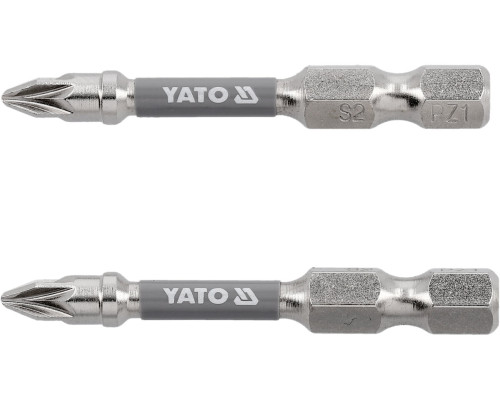 Насадка викруткова YATO PZ1 х 50мм. HEX 1/4", покрита нікелем, 2шт.[10]