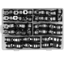 Хомуты металлически резиновые YATO: Ø=6, 8, 10, 13, 16, 19 мм, 52 шт [22]