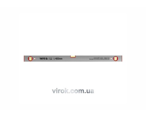 Уровень алюминиевый YАТО: L=80 см. 3 капсулы [10/40]