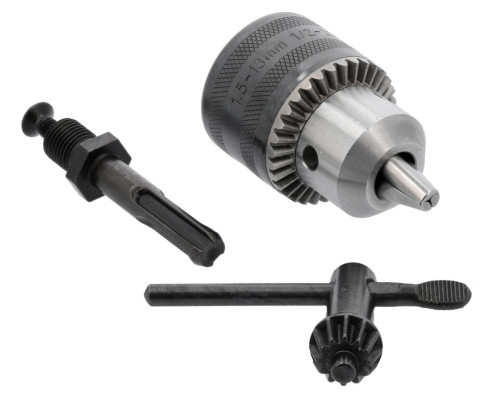 Патрон для дриля з ключем і адаптером SDS YATO до гвинта- G1/2 20UNF, кріплення Ø= 1,5-13 мм [5/40]