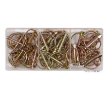 Шплінти l= 36 - 45 мм з кільцями Ø= 4,5 - 11 мм YATO; наб. 50 елем. [6/12/288]