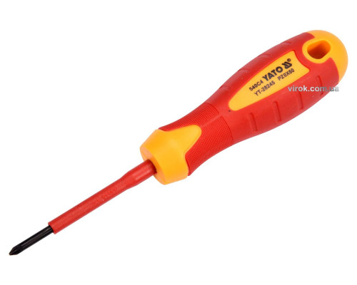 Викрутка хрестова діелектрична ізольована YATO : PZ0 х 60 мм. VDE до 1000V [12/120]