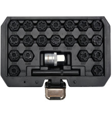 Торцеві головки до гвинтів колісних дисків авто VW YATO: з квадратом- 1/2", компл. 22 шт [20]