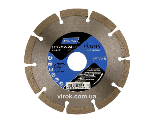 Диск алмазный VULCAN UNI сегментный: Ø= 115/22.23 мм (DW)