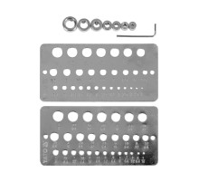 Шаблони контроля діаметрів, глибин свердління YATO отворів Ø= 1-13 мм/ 1/16-1/2", 10шт з ключом(DW)