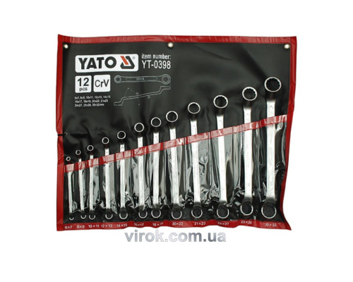 Ключі гнуто - накидні YATO : CrV, М= 6х7-30х32 мм, Набір 12шт. [4]